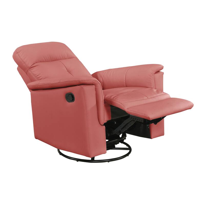 Monte 35.5" Leather Swivel Glider Manual Recliner - 360-Degree Swivel