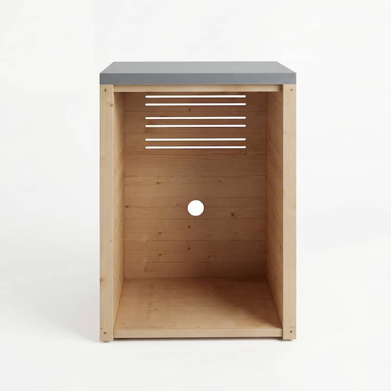 Modular Outdoor Kitchen Island Set, 100% Solid Wood BBQ Cabinet , Patio Kitchen Bar Table