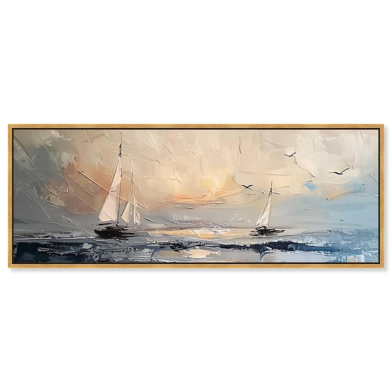 Early Sail Panoramic Canvas by Art Remedy - Gold - 54" x 20"
