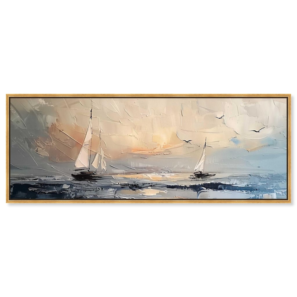 Early Sail Panoramic Canvas by Art Remedy