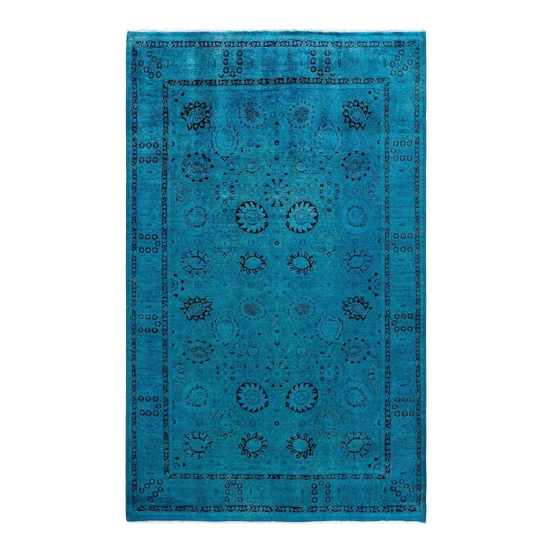 Contemporary Overdyed Wool Hand Knotted Area Rug - 4' 7" x 7' 4"