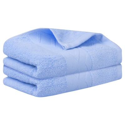 Rhombus Pattern Hand Towel Set of 2, Cotton, Highly Absorbent and Quick Drying Towels for Bathroom, Kitchen, Spa 13" x 30"
