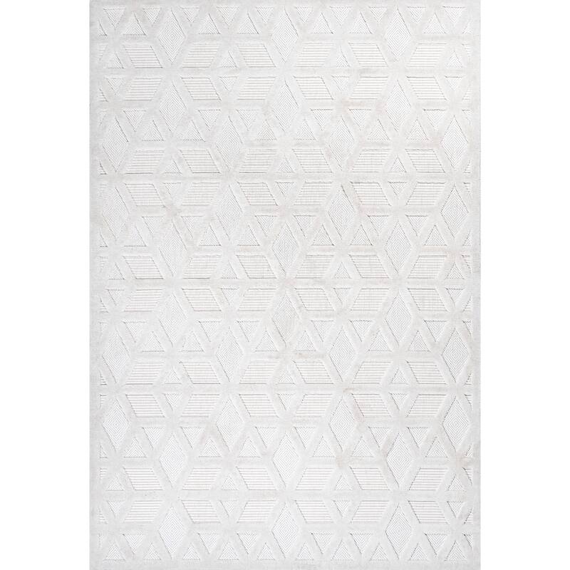 JONATHAN Y Peralta Neutral Geometric Indoor/Outdoor Area Rug - 4 X 6 - Ivory