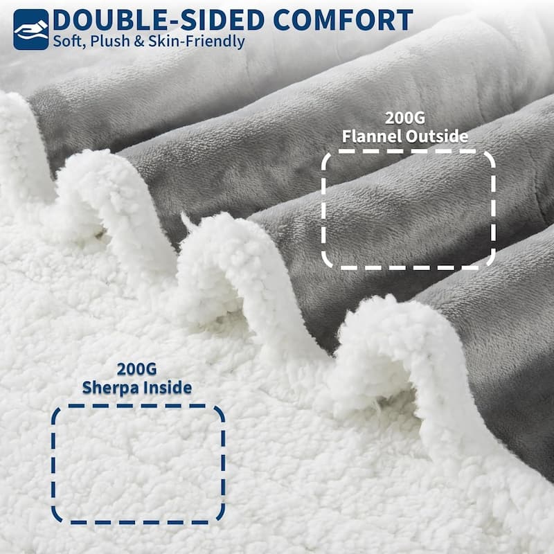 Unisex Wearable Heated Blanket With Foot Covers And Sleeves Khaki