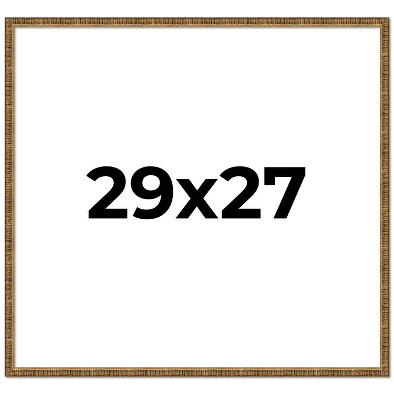 29x27 Frame Black Real Wood Picture Frame Kingsley Gold Distressed Photo Frame with UV Acrylic Foam Board Backing &