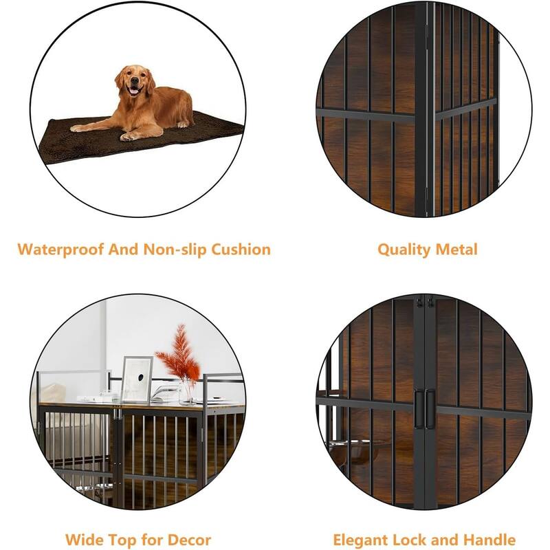 Indoor Dog Crate 41.0"W x 23.6"D x 35.8"H, Heavy Duty Sturdy for Large Dog