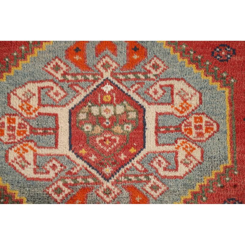 Traditional Shiraz Persian Vintage Square Rug Hand-Knotted Wool Carpet - 2'2" x 2'1"