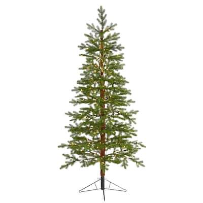6.5' Pre-Lit Multifunction Fairbanks Fir Artificial Christmas Tree, Warm Clear LED Lights - 6.5 Foot