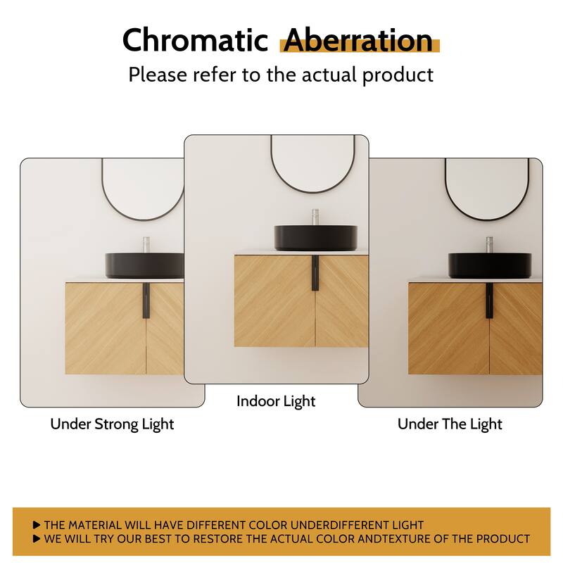 Bathroom Vanity With Sink In 30/36 Inch, Floating Bathroom Vanity With 2 Soft Close Doors