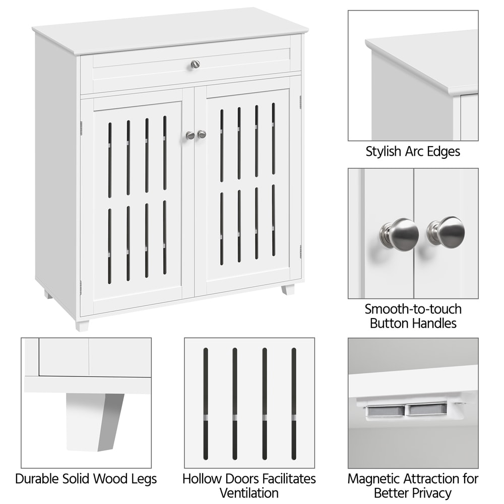 Yaheetech 4 Tier Shoe Storage Cabinet 1 Drawer Closed Adjustable