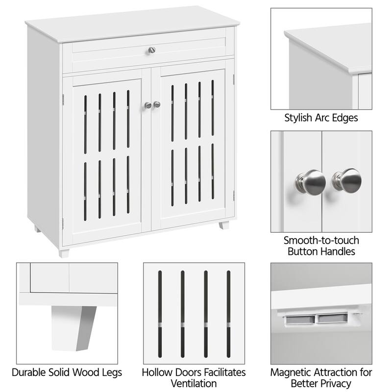 Yaheetech 4 Tier Shoe Storage Cabinet 1 Drawer Closed Adjustable Shoes Rack - 31 x 15 x 34'' (L x W x H)