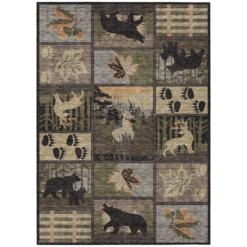 Machine Washable Indoor/ Outdoor Lodge Impressions Chantille Rug