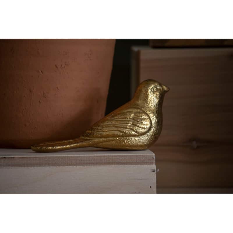 Foreside Home & Garden Brass Cast Iron Bird Figurine