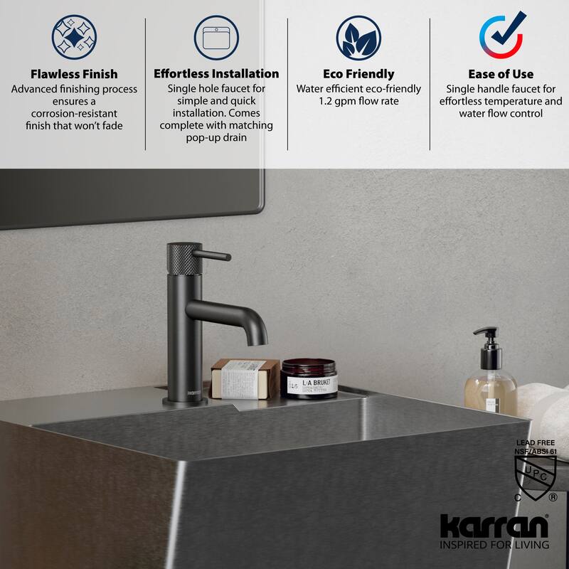 Karran USA KBF460 Tryst 1.2 GPM Single Hole Bathroom Faucet