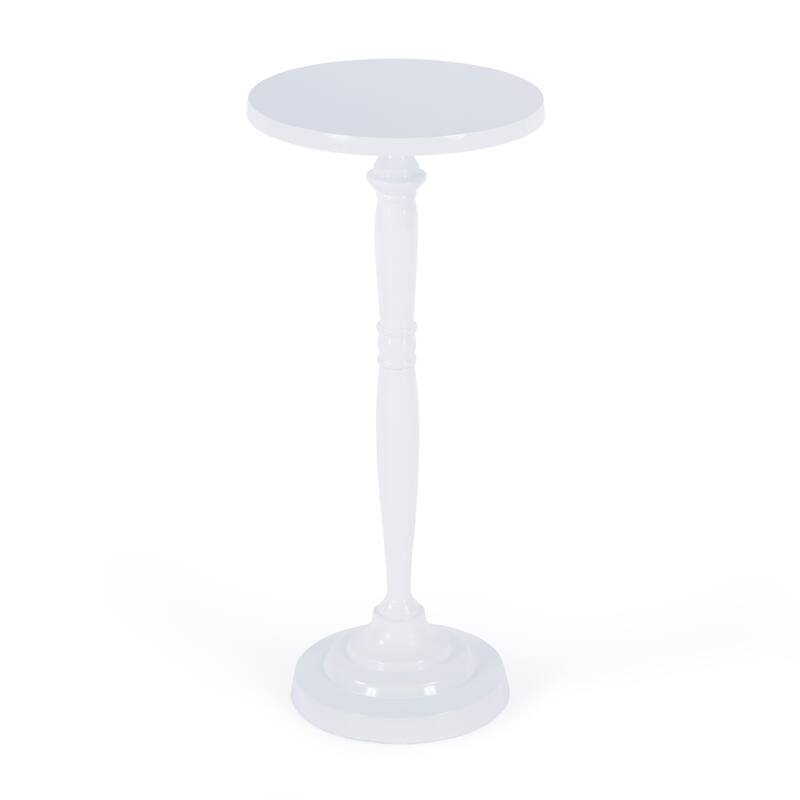 Landon Outdoor Round Metal Pedestal Side Table