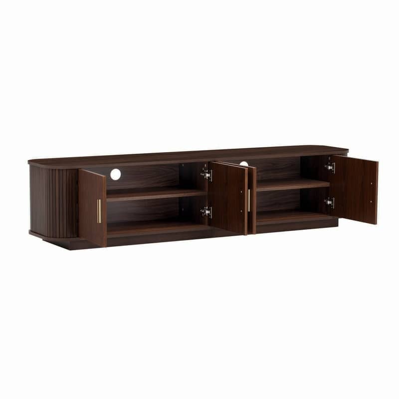 Modern 70" TV Stand for TVs up to 80", Media Entertainment Center with Storage Cabinet
