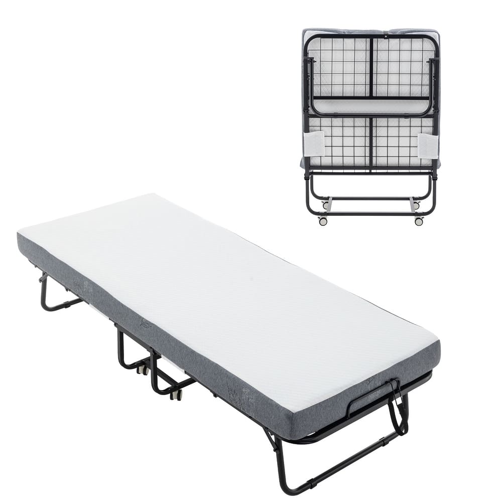 Foldable Guest Bed with Mattress & Cover