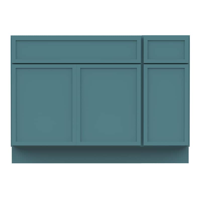 Vanity Art 51" Birch Freestanding Bathroom Vanity Cabinet without Top