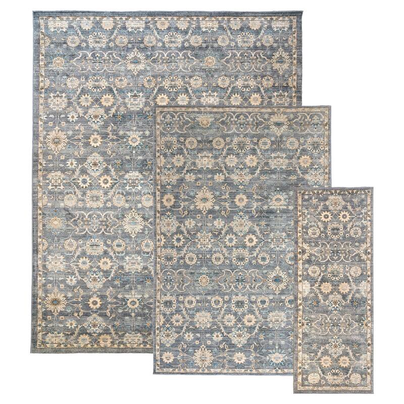 Gertmenian Hurston 3PC Traditional Medallion Area Rug Set, 2x7, 5x7, and 8x10 - 3PC Set