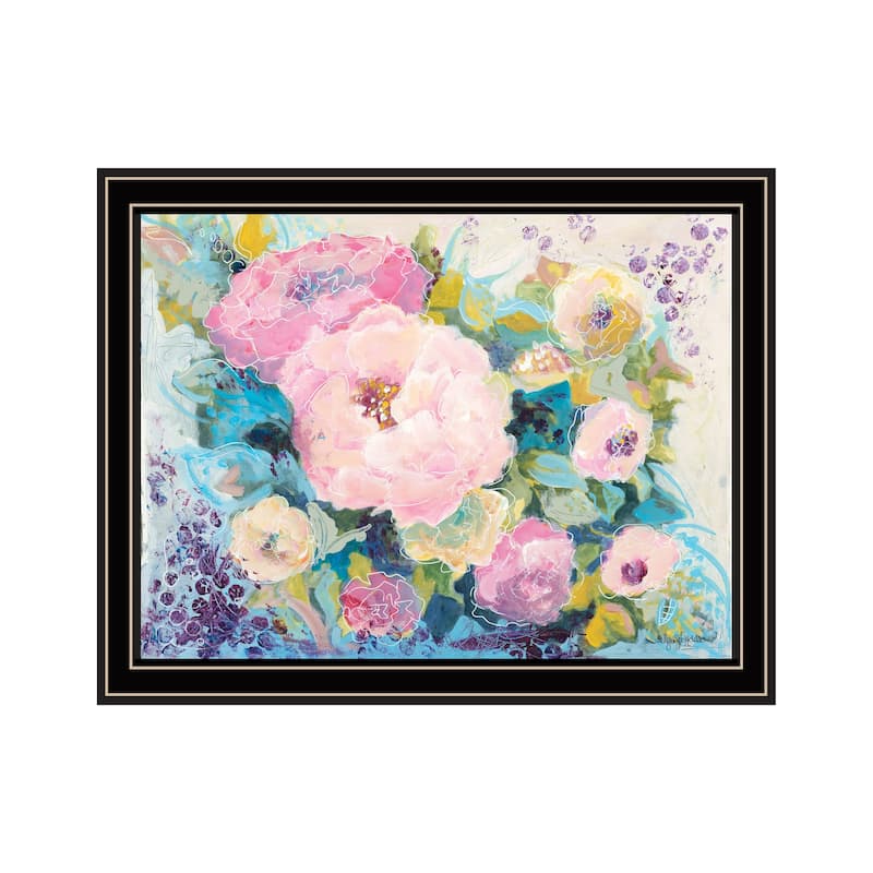 TrendyDecor4U Contemporary "Fresh Florals" Framed Print Wall Art - Multi