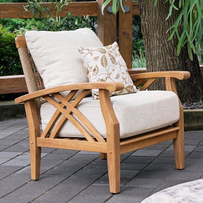 Cambridge Casual Carmel Teak Patio Club Chair with Cushion