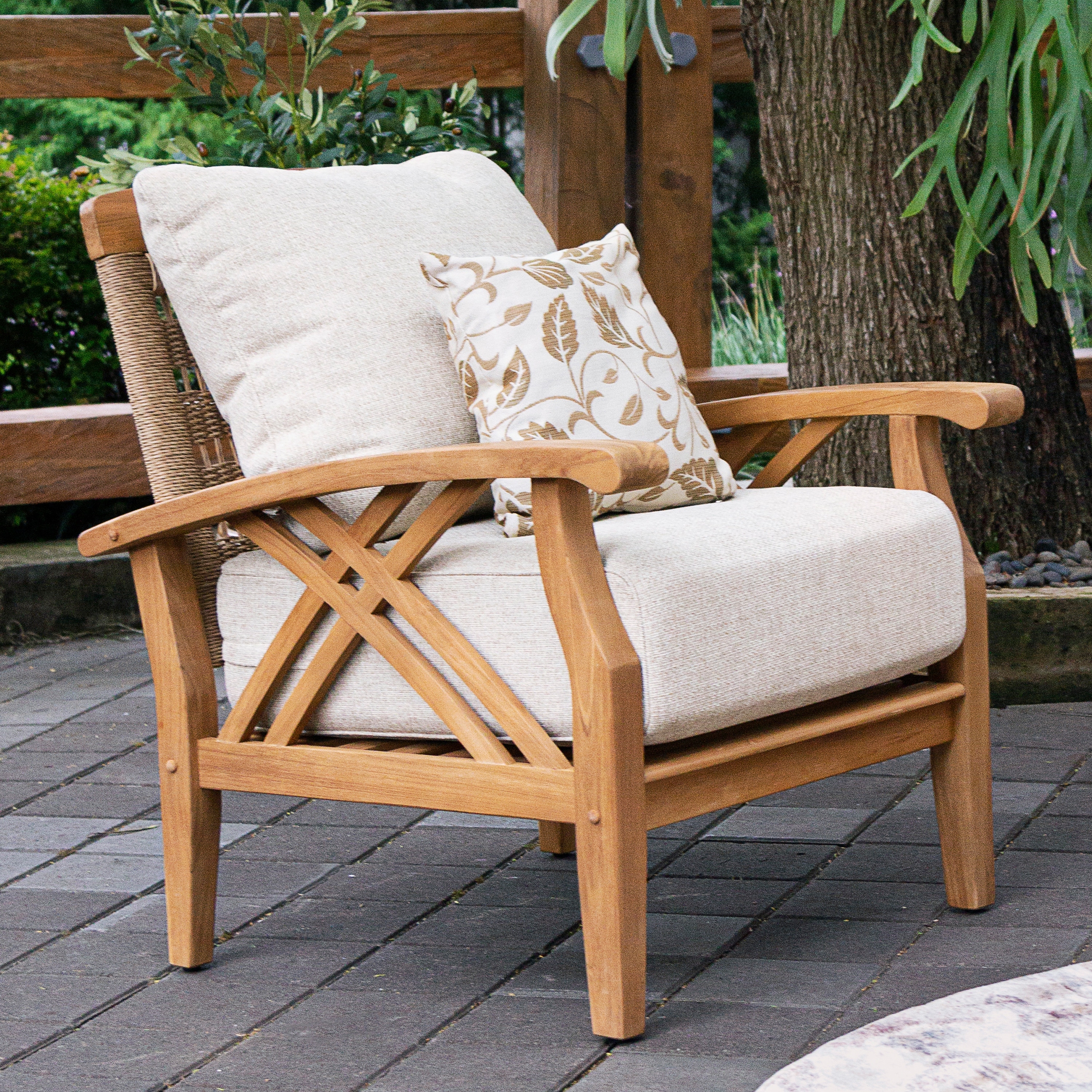Cambridge Casual Carmel Teak Outdoor Club Chair with Cushion