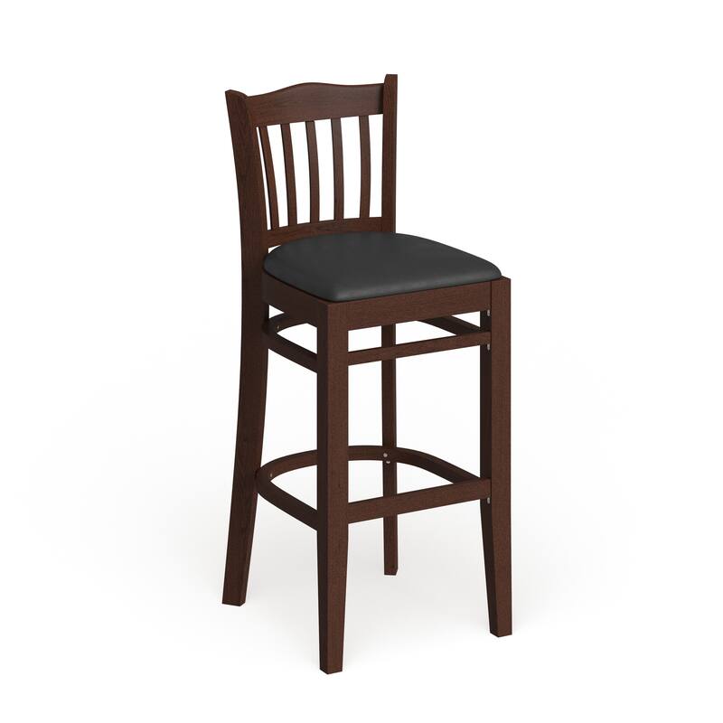 2Pk Vertical Slat Back Wood Restaurant Barstool - Hospitality Seating