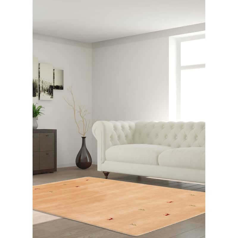 Kashkuli Gabbeh Beige Rug 3'10" x 5'5" - 3'10 x 5'5