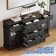 preview thumbnail 23 of 25, Moasis 59" Farmhouse Coffee Bar Cabinet Buffet Cabinet Sideboard Cabinet With 9 Drawers & Adjustable Shelving