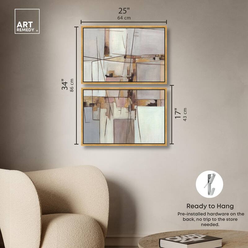 Unspoken Thoughts II Canvas Set of 2 by Art Remedy