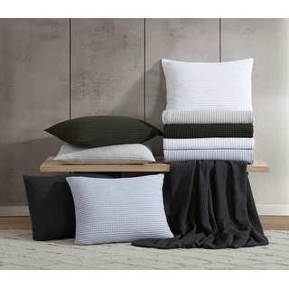 Kenneth Cole Solid Waffle Duvet Cover Set