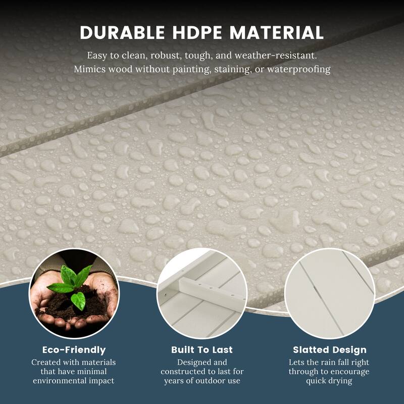 Laguna Hdpe All Weather Outdoor Patio Two Shelf Table