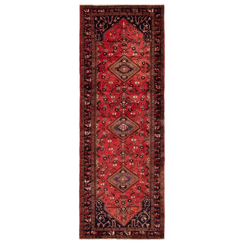 ECARPETGALLERY Hand-knotted Andelz Red Wool Rug - 3'6 x 9'3 - Red - 3'6 x 9'3