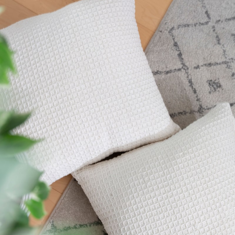Fabstyles Honeycomb Cotton Polyfilled Cushions Set of 2