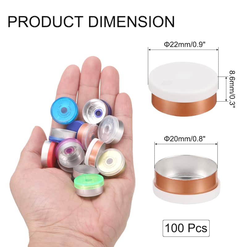 Flip Off Caps 100PCS Burr-Free Flip Off Top Caps - White/Gold - 20mm