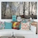 preview thumbnail 7 of 15, Designart "Dark Morning in Forest Panorama" Large Canvas Art Print - Multi-color 60 in. wide x 28 in. high