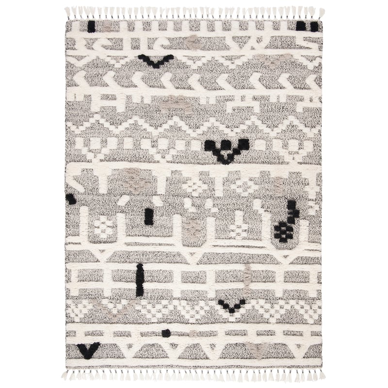 SAFAVIEH Hand-Knotted Casablanca Shag Tsung Tribal Wool Rug