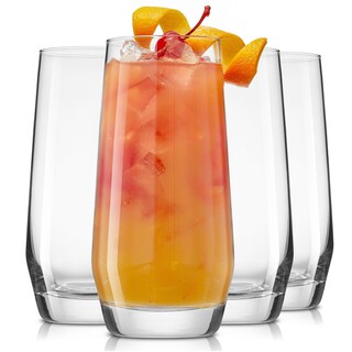 JoyJolt Gwen 18 oz Highball Glasses Set of 4 Drinking Glasses - 18.5 oz.