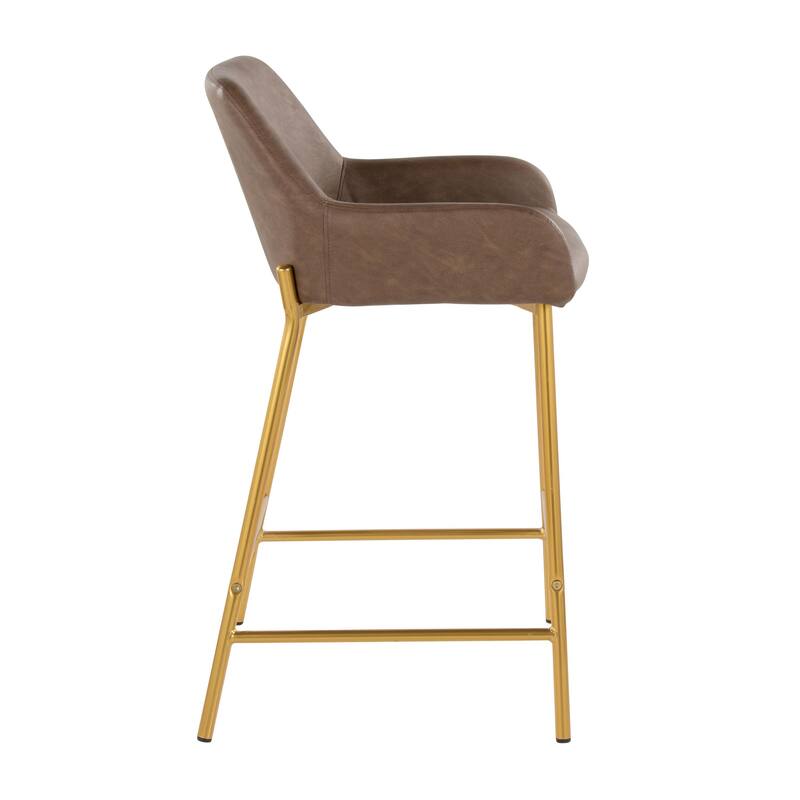 Silver Orchid Galotti Gold Fixed-Height Upholstered Counter Stool - Set of 2
