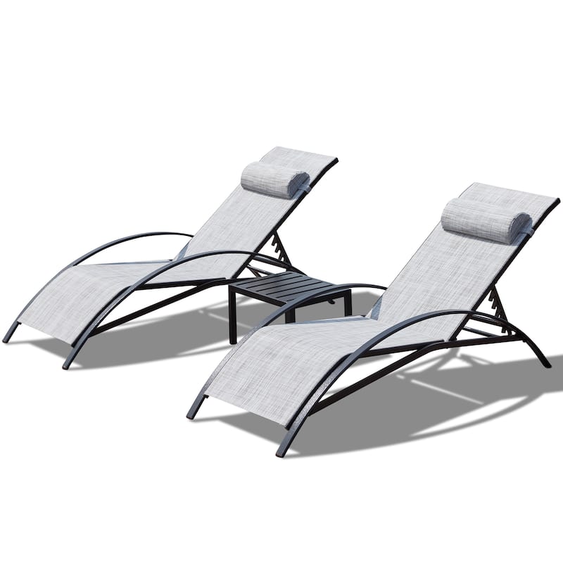 EROMMY Outdoor Patio Lounge Chair, Adjustable Recliner Outdoor Lounge Chairs, Multiple Colors Available