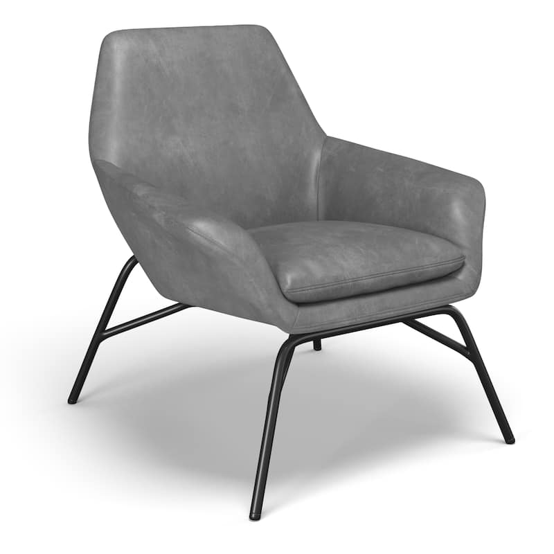 Elmira Vegan Leather Accent Chair - Black Vegan Leather
