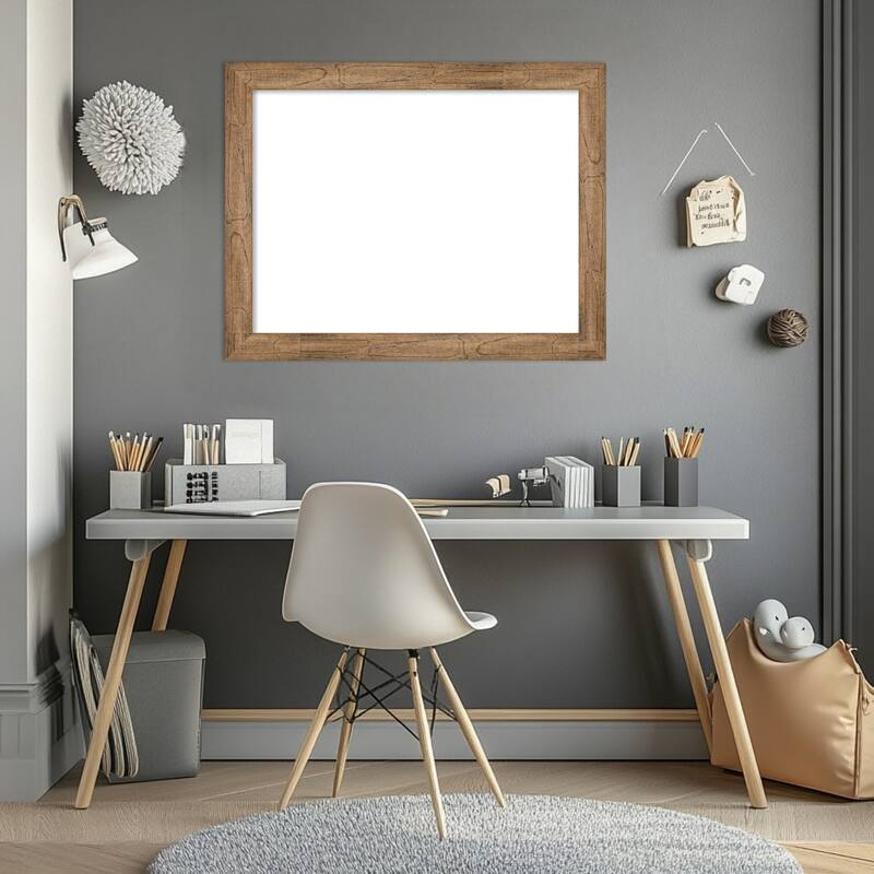 Amanti Art Owl Brown Narrow Framed Dry Erase Magnetic Board