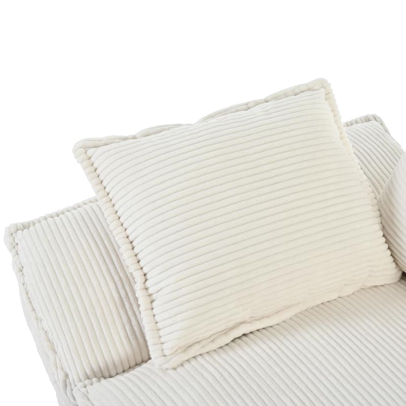 2-3 Seat Corduroy Sofa with Removable Cushions for Living Room or Guest Room