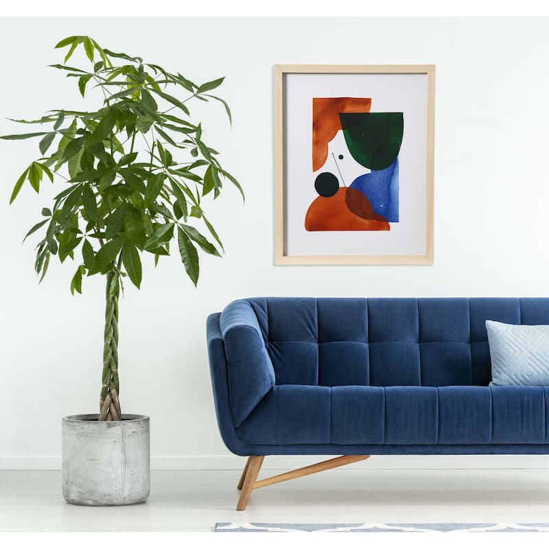 Abstract Geometric Print with Solid Wood Frame and Glass Cover