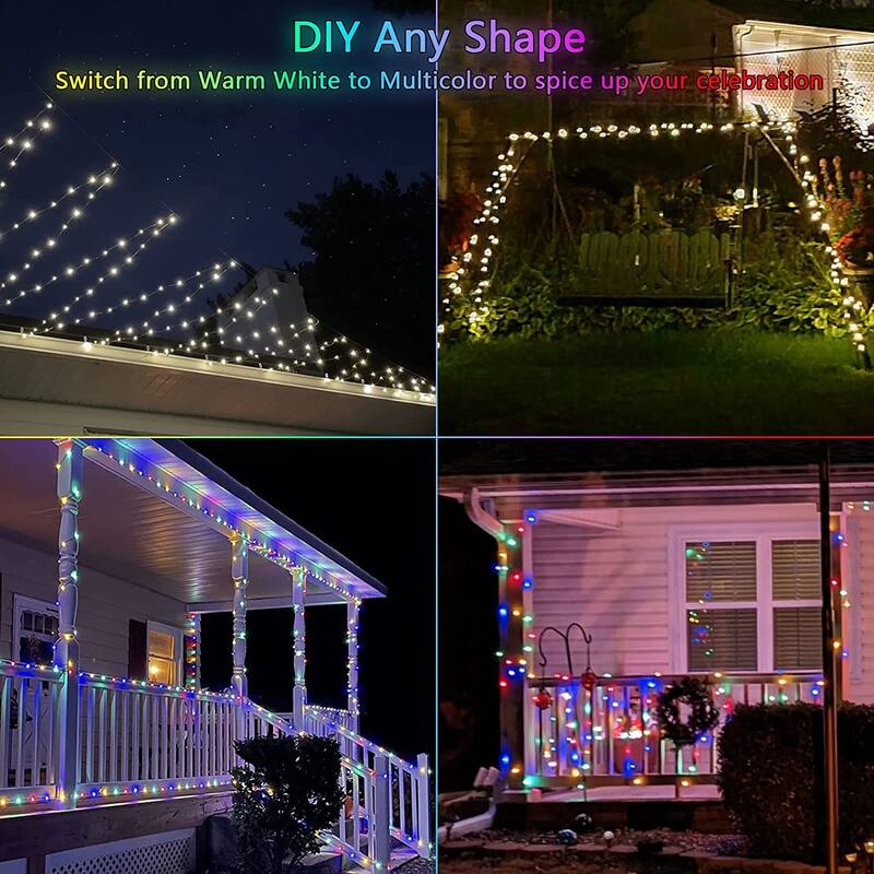 Christmas Fairy String Lights Plug-in, 65 FT 200 LED 11 Lightning Modes - 65FT
