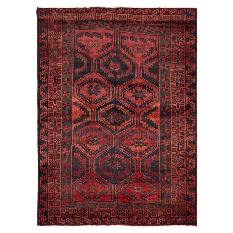 ECARPETGALLERY Hand-knotted Melis Vintage Red Wool Rug - 5'1 x 6'11