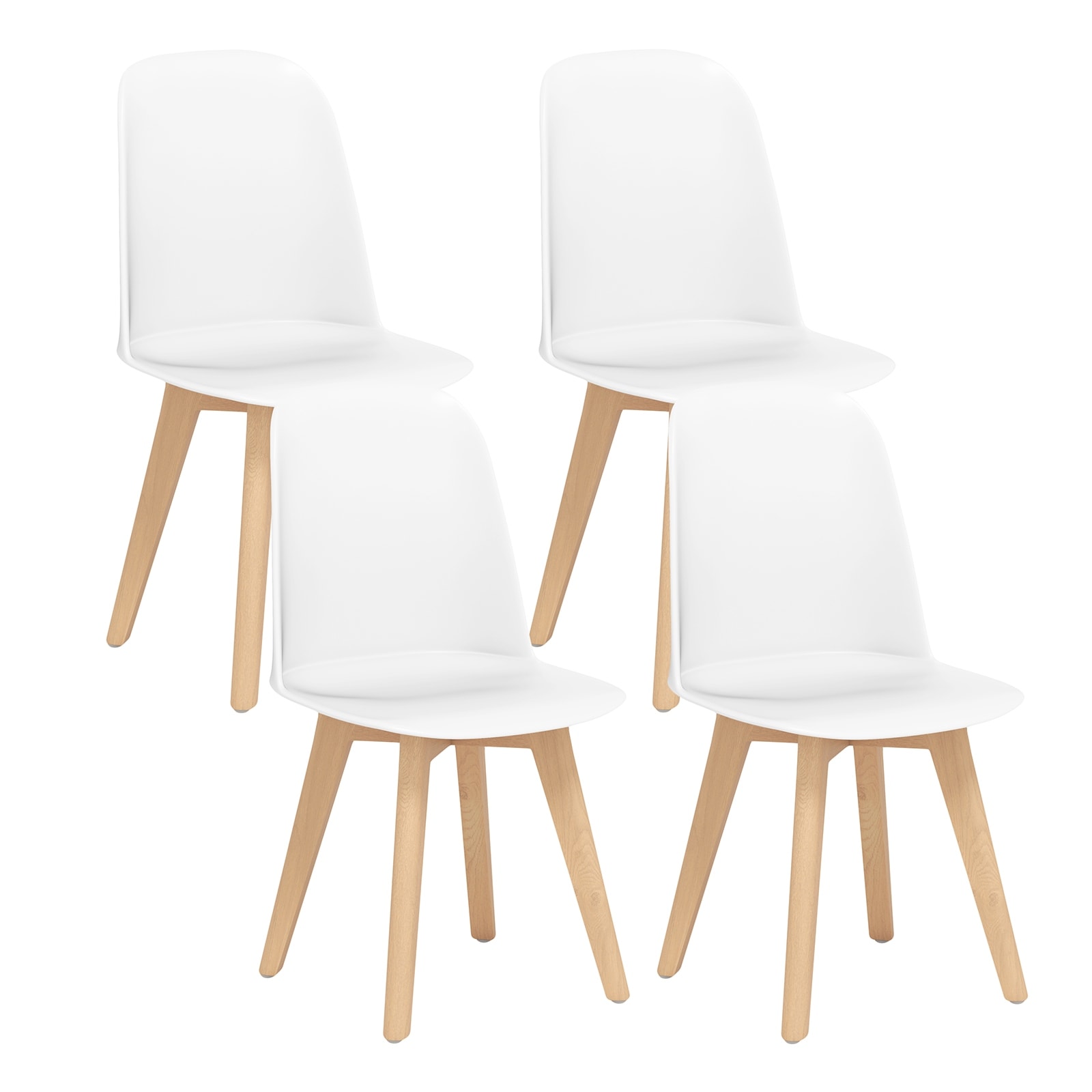 Gymax Modern Dining Chairs Set of 4 Armless Kitchen Chairs 330 LBS