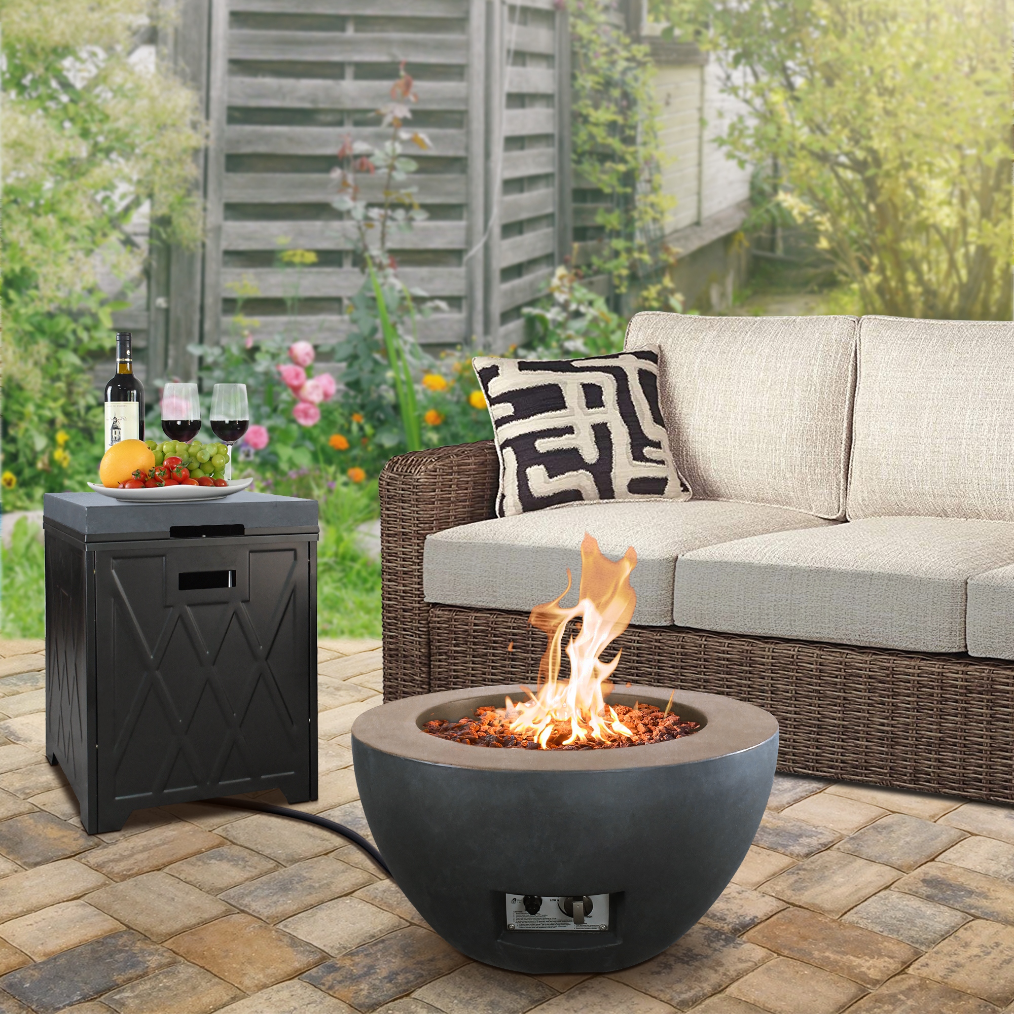 Small round fire pit table 2025