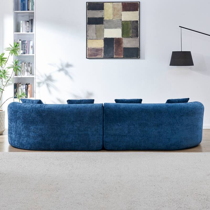 111.02" Curved Chenille Sectional Sofa, No Assembly Required