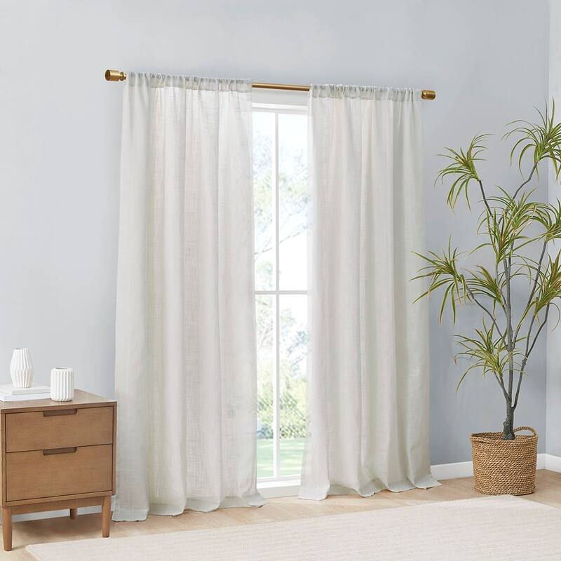 Linen Blend Light Filtering Curtain Panel Pair(2 Pcs)